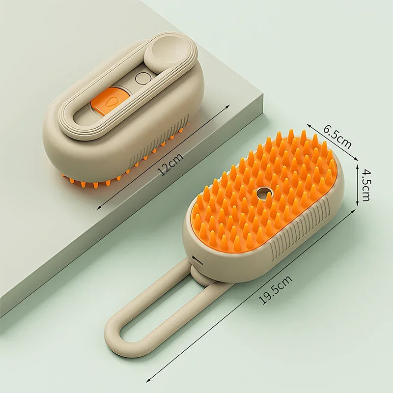3-in-1 Pet Steam Grooming Brush – Electric Spray Comb for Dog and Cat Shedding