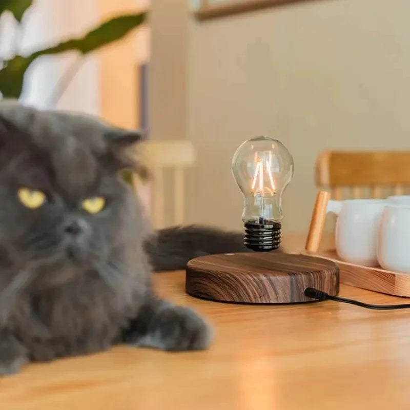 Magnetic Levitation LED Lamp – Floating Glass Bulb for Desk Decoration