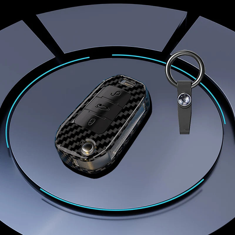 Carbon Fiber Key Fob Cover – Protective Case for Peugeot and Citroen