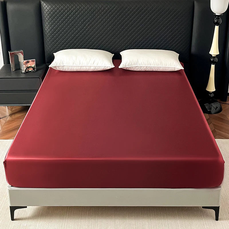 Satin Elastic Fitted Sheet – Soft Solid Mattress Cover for All Bed Sizes
