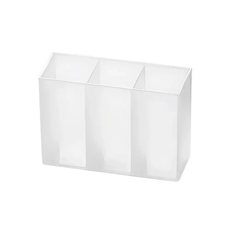 3-Grid Plastic Desk Organizer – Multi-Functional Storage for Makeup