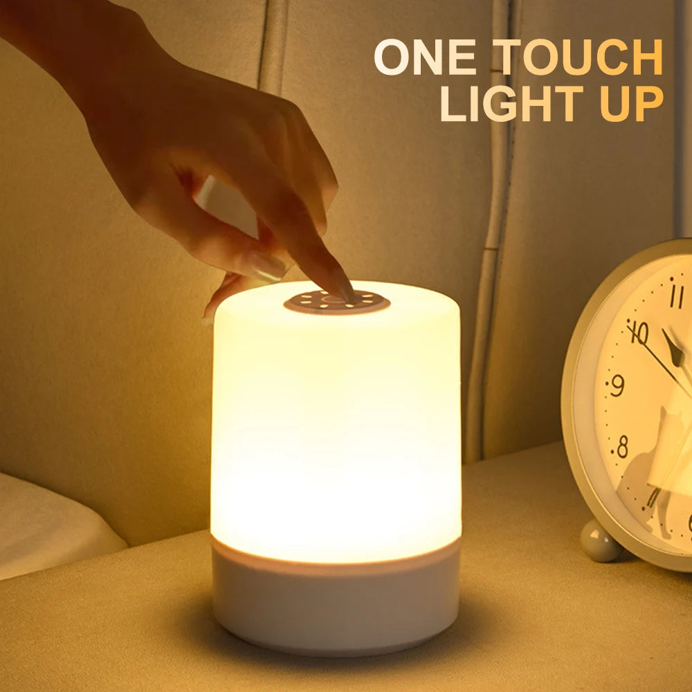 Dimmable Touch Night Lamp – USB Bedside Light for Kids Bedroom Decor