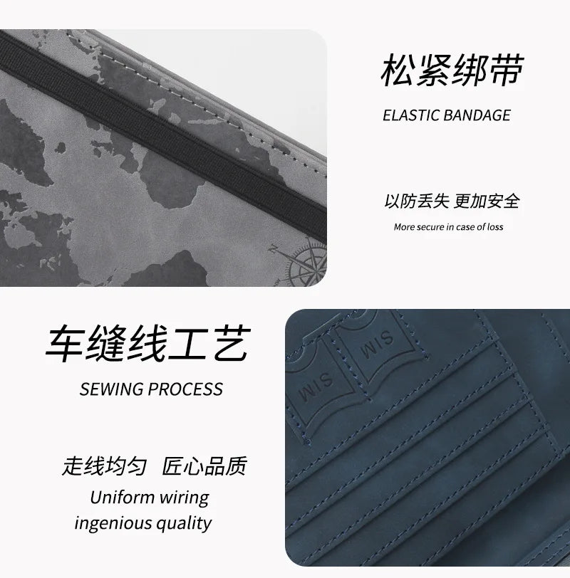 Personalized Passport Cover – RFID Blocking World Map Design for Travel