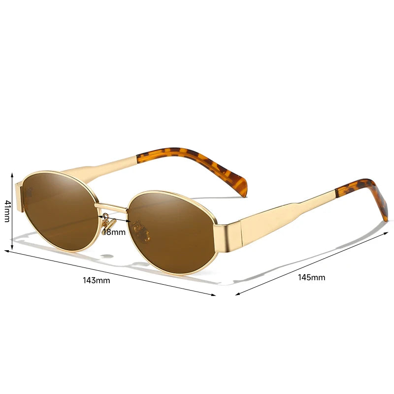 Alloy Oval Sunglasses – UV400 Protective Eyewear for Men and Women