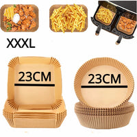 Square Air Fryer Paper Liners – 23cm Non-stick Parchment for Cooking and Baking