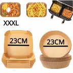 Square Air Fryer Paper Liners – 23cm Non-stick Parchment for Cooking and Baking