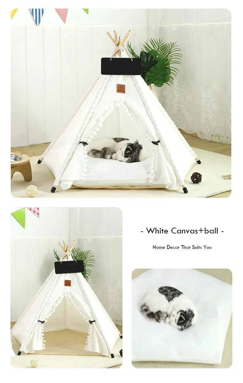 Portable Pet Teepee – Washable Indoor House for Cats and Small Dogs