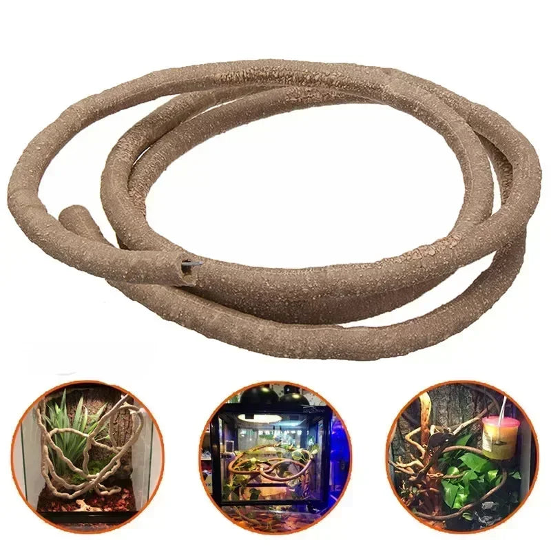 Flexible Rattan Jungle Vines – Bendable Habitat Decor for Reptile Terrariums