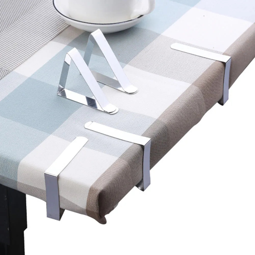 Stainless-Steel Tablecloth Clips – Adjustable Holders for Picnic and Wedding