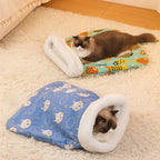Plush Cat Sleeping Bag – Thickened Fluffy Nest for Winter Pet Comfort