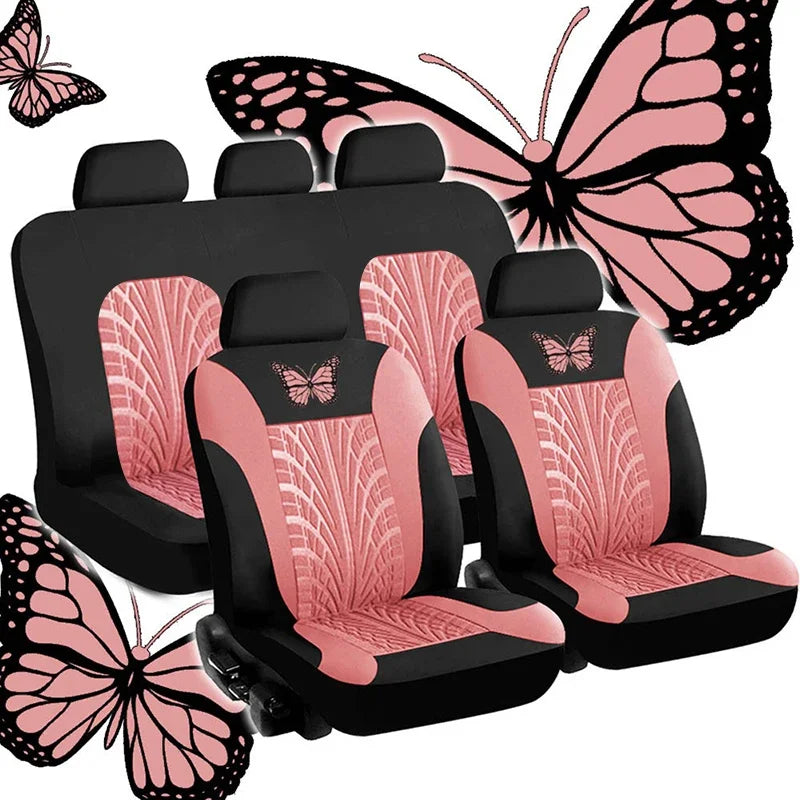 Butterfly Embroidered Car Seat Covers – Universal Auto Interior Accessories