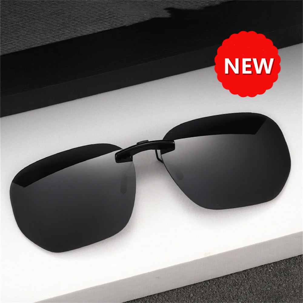 Polarized Clip-On Sunglasses – Square UV400 Lenses for Driving and Fishing
