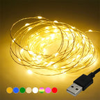 White LED String Lights – 20M Waterproof Copper Wire for Christmas Decor