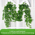 Artificial Ivy Leaf Garland – 2.1M Silk Hanging Vine for Home Garden Decor