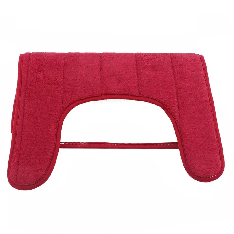 U-Shaped Memory Foam Bath Mat – Absorbent Non-Slip Rug for Bathroom Toilet