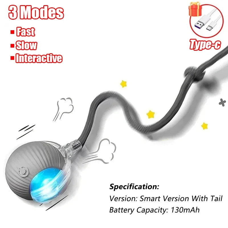 Interactive Rolling Cat Ball – Rechargeable Smart Toy for Pet Training