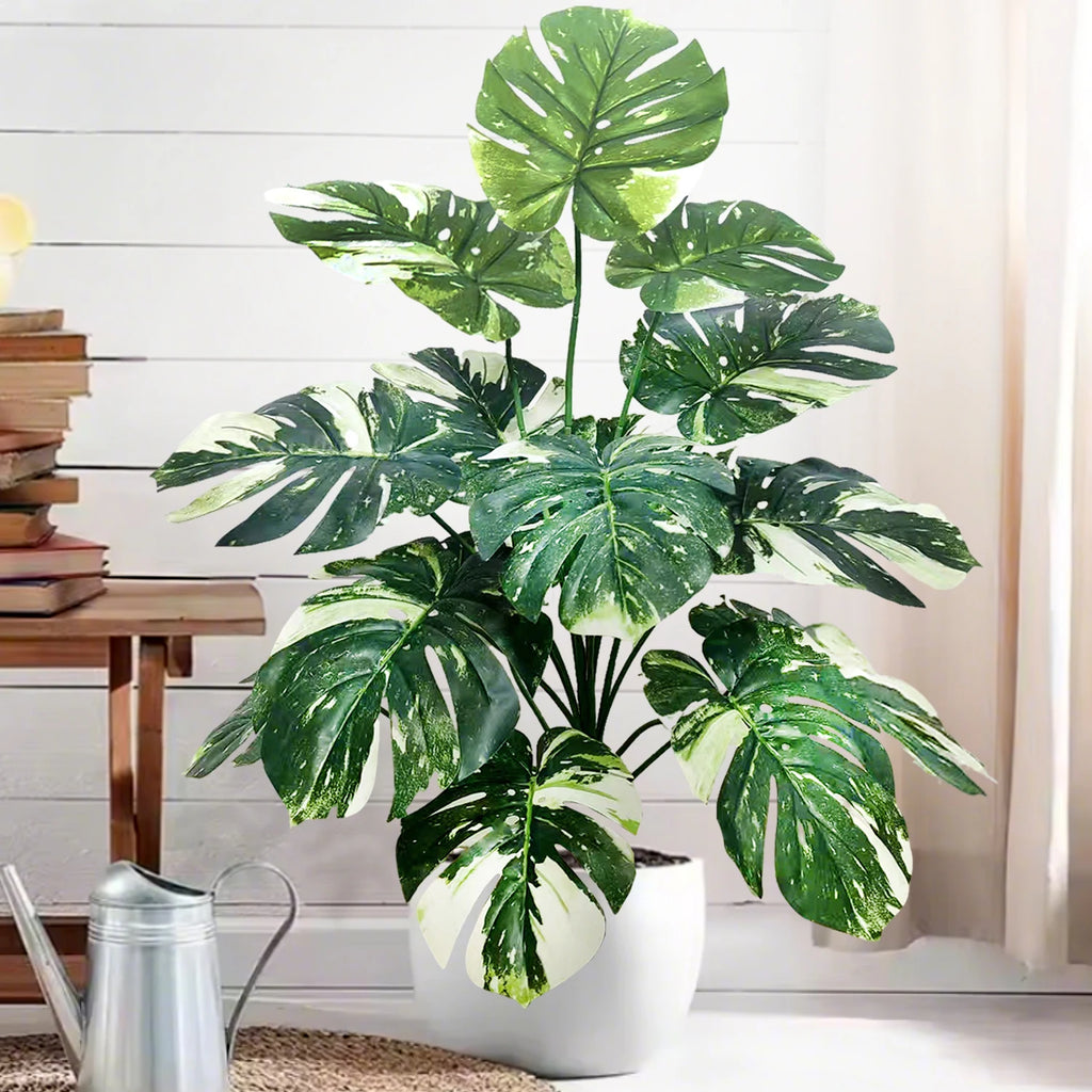Artificial Monstera Plant – 104cm Plastic Palm Tree for Home Office Decor