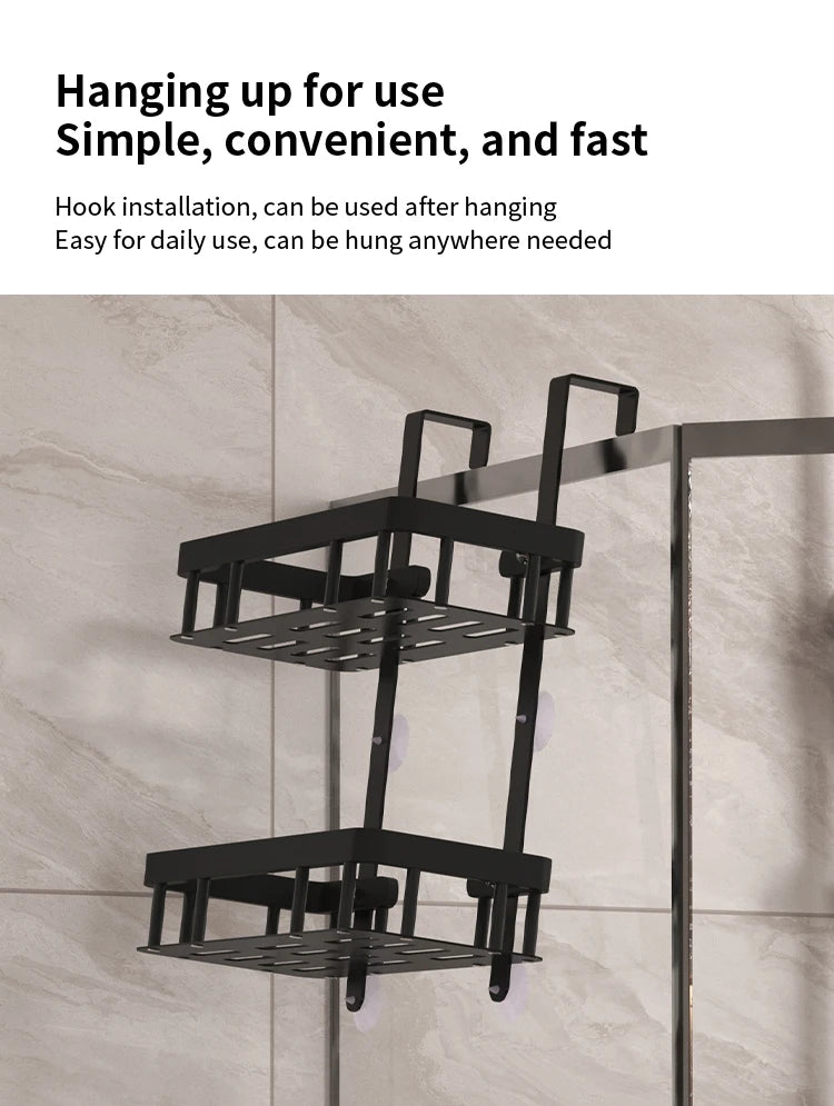Three-Layer Wall Mounted Bathroom Rack – Shower Storage Organizer