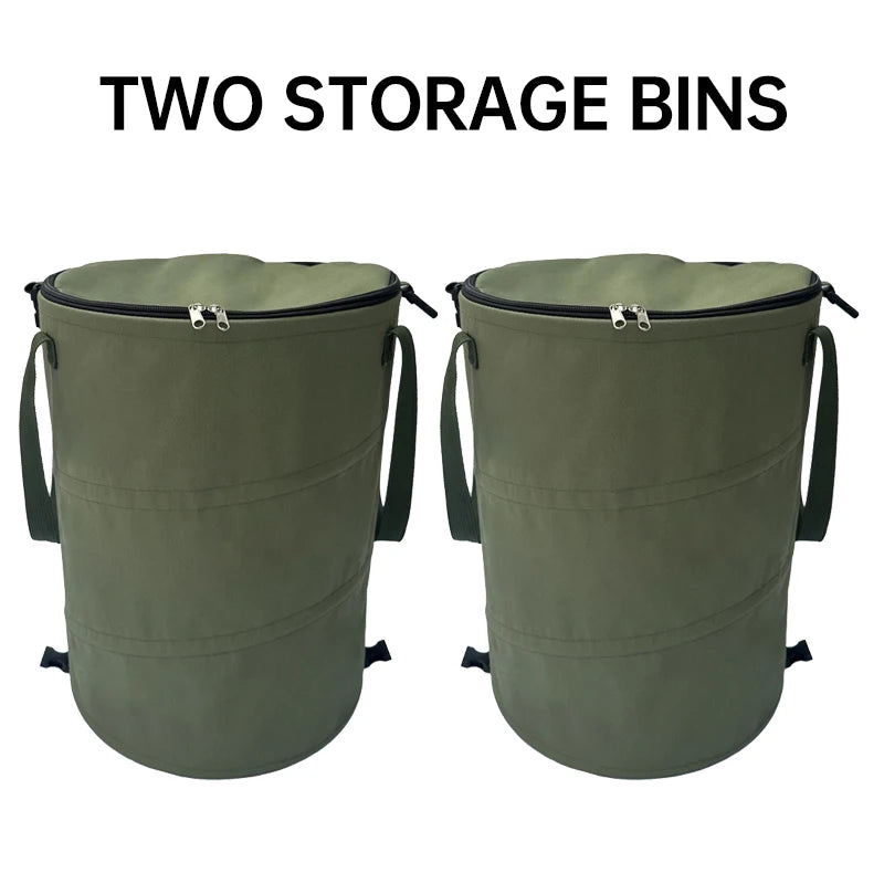 Foldable Outdoor Trash Can – Large Capacity Storage Bin for Camping and Laundry