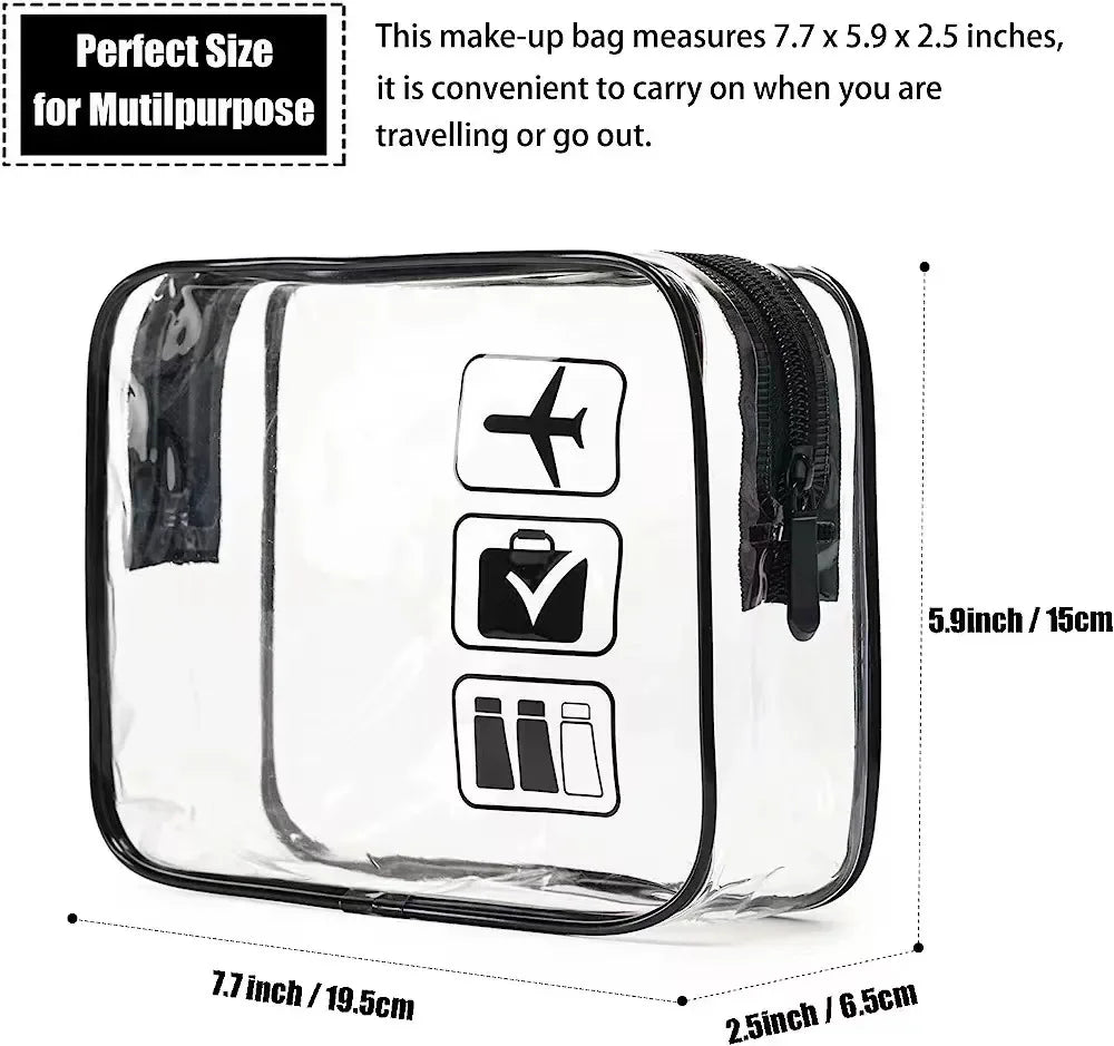 Transparent PVC Travel Toiletry Bag – Waterproof Cosmetic Organizer for Packing