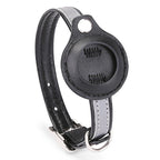 Adjustable Leather Airtag Collar – Reflective GPS Tracker for Pets