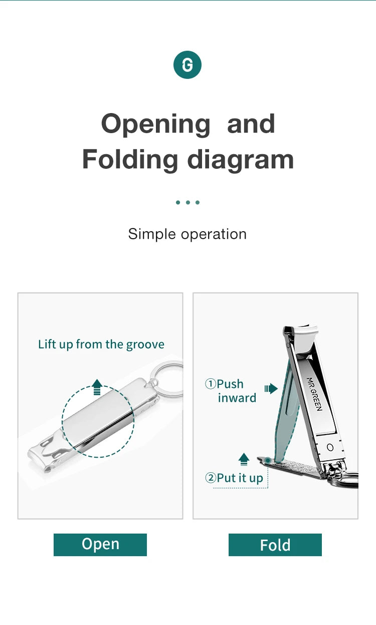 Stainless Steel Nail Clippers – Ultra-Thin Collapsible for Travel Manicure