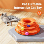 Interactive 3-Layer Cat Toy Tower – Puzzle Game for Mental and Physical Exercise