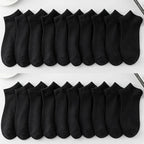 Men's Ankle Boat Socks – Solid Color Sweat-Absorbent Cotton for Business Sport