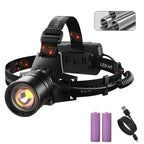 Rechargeable LED Headlamp – Aluminium High Lumen Light for Outdoor Camping