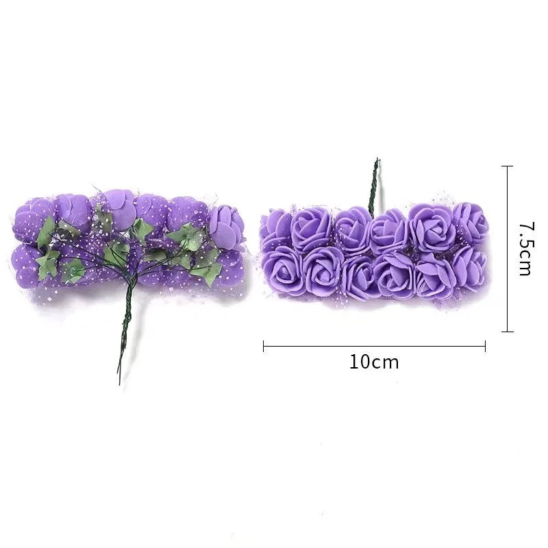 Mini Foam Artificial Rose Heads – 2cm Craft Flowers for Wedding Decorations