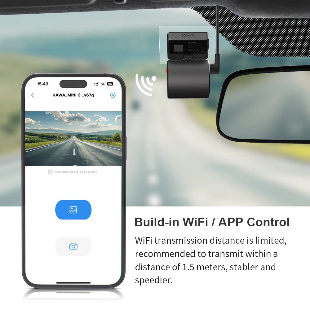 KAWA 2K Dash Camera – Night Vision Video Recorder for Vehicle Security