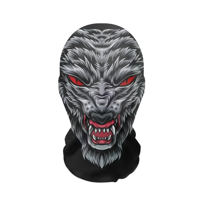 Full Face Skull Animal Mask – Breathable Mesh Headgear for Halloween Cosplay