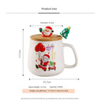 Ceramic Christmas Tree Mug – Festive Coffee Cup with Lid and Spoon for Gifts