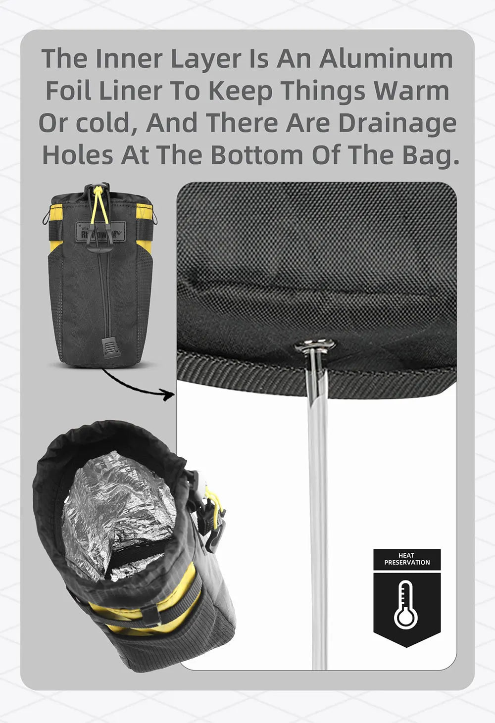 Rhinowalk Bicycle Water Bottle Bag – Insulated Carrier for City Commuting