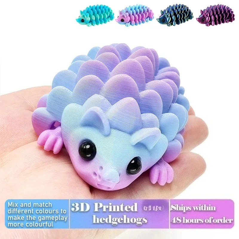 Articulated 3D Printed Hedgehog Figurine – Flexible Desk Decor for Home Office