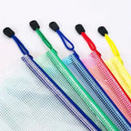 Clear Mesh Zipper Pouches – Waterproof A4/A5 Plastic Bags for Office Storage