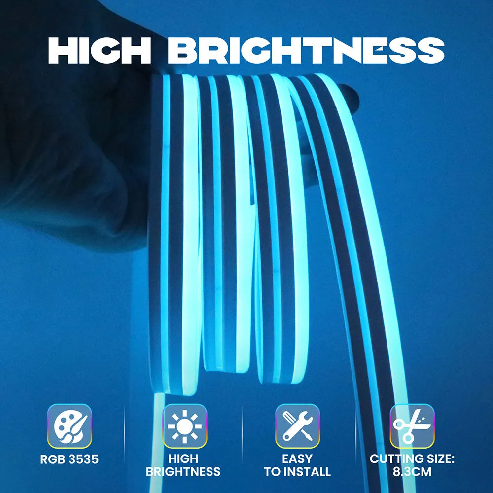 Bluetooth LED RGB Neon Strip – Waterproof Flexible Lights for Outdoor Pool Decor