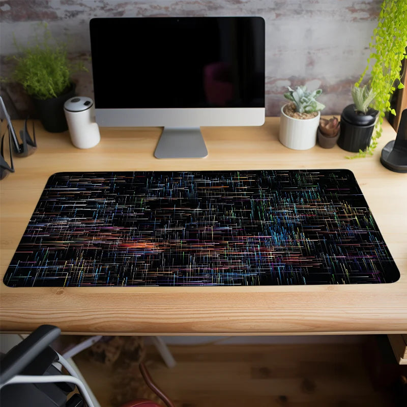 Large Colorful Particle Mouse Pad – Non-Slip Desk Mat for PC Gaming