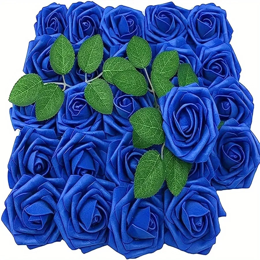 Milk White Artificial Rose Stems – Silk Flowers for Wedding DIY Decoration