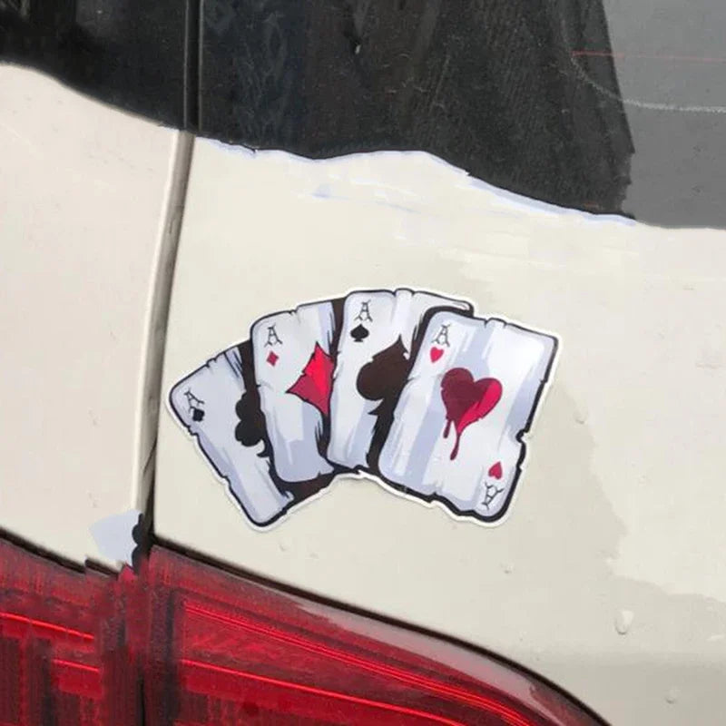 Reflective Poker Monster Car Sticker – Personality Decal for Auto Exterior