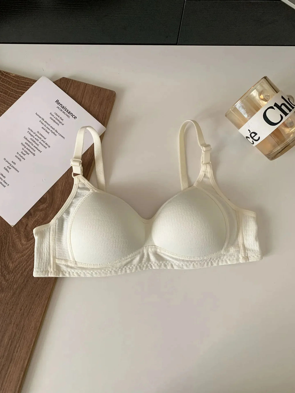 Seamless Cotton Wireless Bra – Breathable Gathered Underwear for Daily Comfort