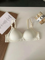 Seamless Cotton Wireless Bra – Breathable Gathered Underwear for Daily Comfort