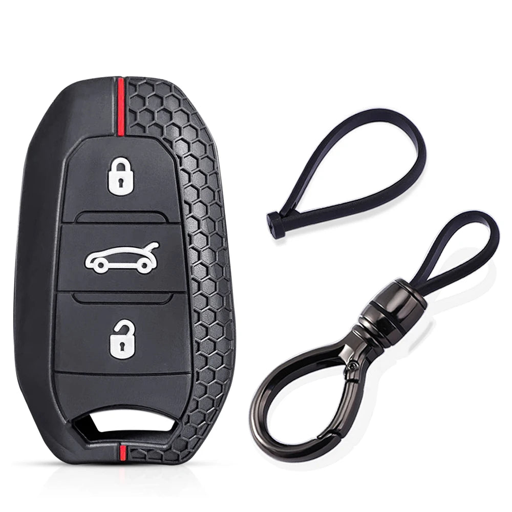 Silicone Car Key Fob Cover – Protective Remote Case for Peugeot and Citroen