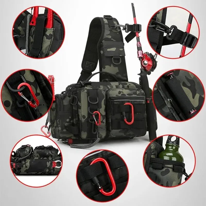 Fishing Tackle Backpack – Gear Storage Bag with Rod Holder for Fly Fishing