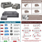 Thickened Elastic Sofa Slipcovers – Sectional Corner Couch Protection for Living Room