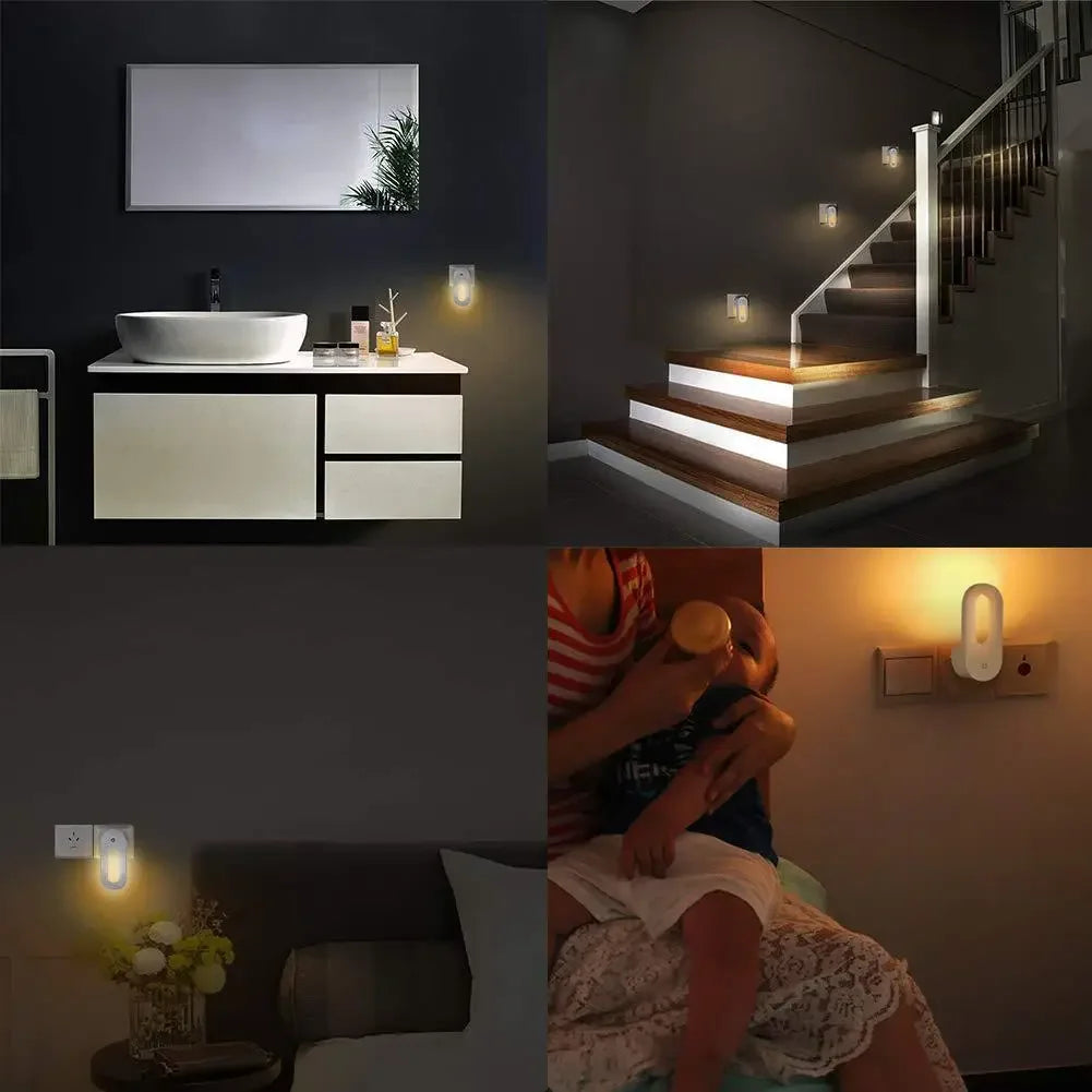 Twilight Sensor Night Light – Warm White Energy Saving Lamp for Kids Bedroom