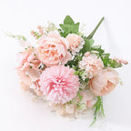 Silk Peony and Hydrangea Bouquet – Artificial Floral Decor for Wedding Home