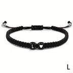 Initial Heart Braided Bracelet – Adjustable A-Z Friendship Jewelry for Gifts