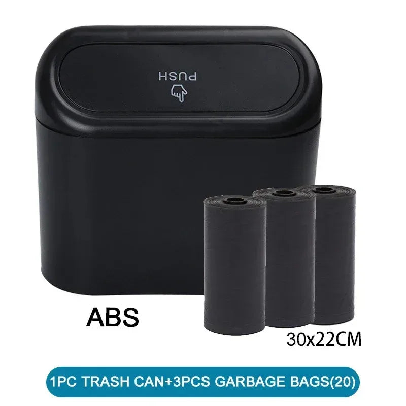 Leak-Proof Car Trash Can – Compact Waste Bin with Garbage Bags for Auto Interior