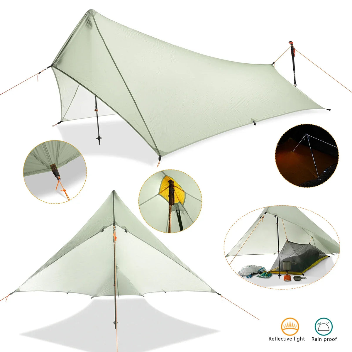 Ultralight Silicone Nylon Tarp – Waterproof Camping Shelter for Backpacking